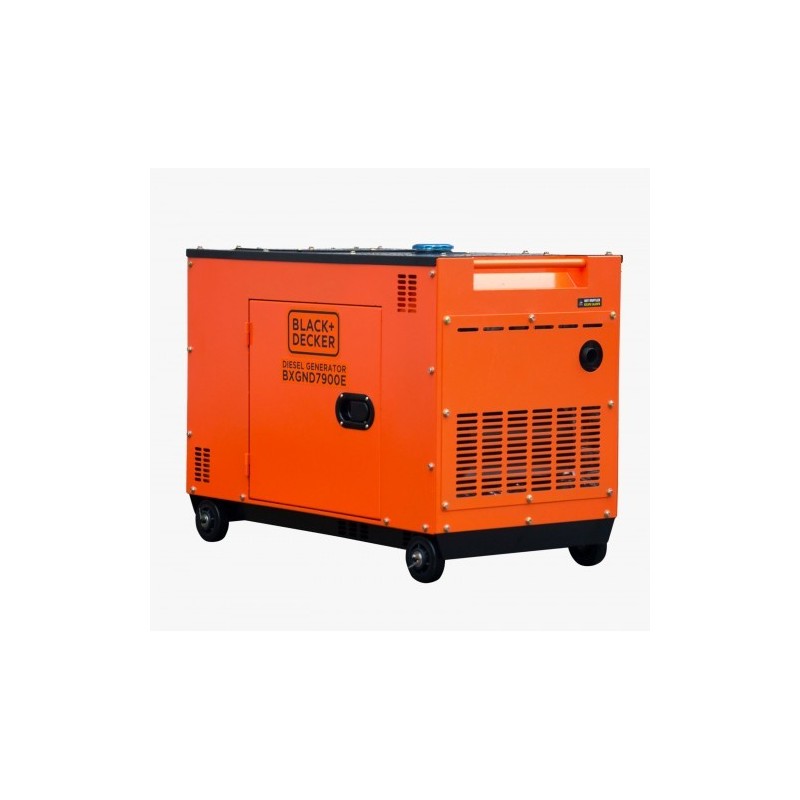 Arrière du groupe électrogène diesel 7.9KvA triphasé BLACK+DECKER BXGND7900E