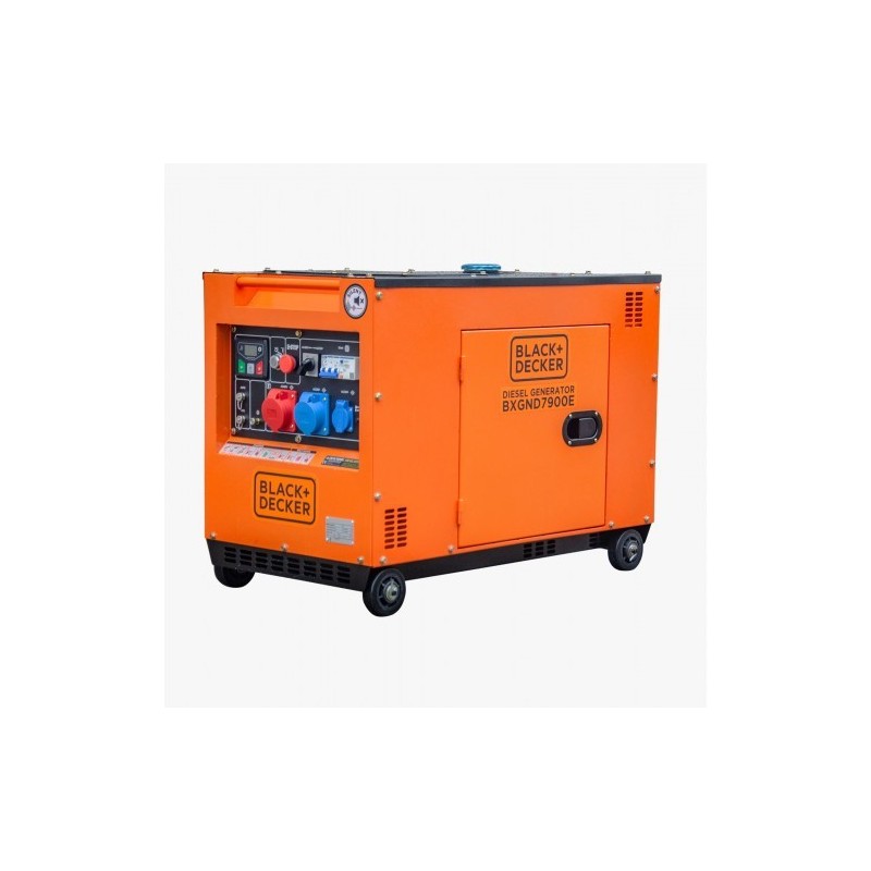 Photo du groupe électrogène diesel 7.9KvA triphasé BLACK+DECKER BXGND7900E