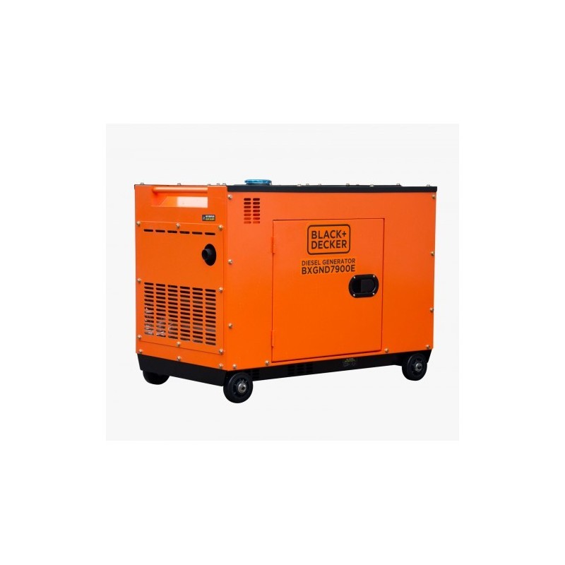 Arrière du groupe électrogène diesel 7.9KvA triphasé BLACK+DECKER BXGND7900E